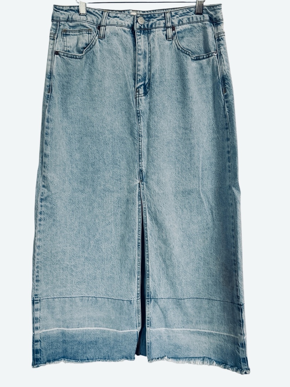 Habitual Light Wash Denim Skirt  Front Slit Women’s Size Large